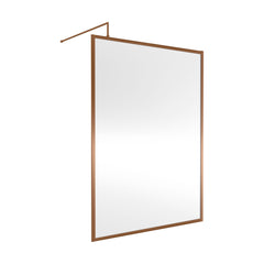 [BEWSFBZ1814] Bilbrook Contemporary 8mm Toughened Safety Glass Outer Framed Wetroom Screen with Support Arm, H: 1850mm, Choice of Size and Finish - Cutout