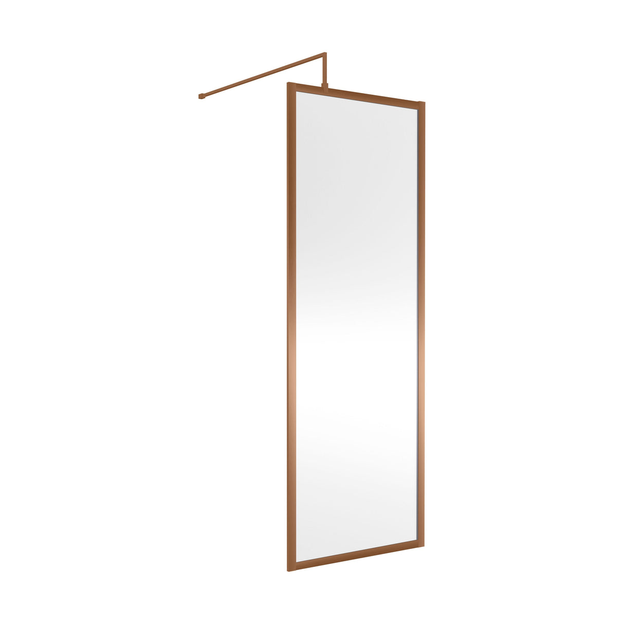 [BEWSFBZ1870] Bilbrook Contemporary 8mm Toughened Safety Glass Outer Framed Wetroom Screen with Support Arm, H: 1850mm, Choice of Size and Finish - Cutout