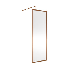 [BEWSFBZ1870] Bilbrook Contemporary 8mm Toughened Safety Glass Outer Framed Wetroom Screen with Support Arm, H: 1850mm, Choice of Size and Finish - Cutout