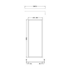 [BEWSFBZ1870] Balterley Framed Wetroom Screen, 700mm, Brushed Bronze - Technical Drawing