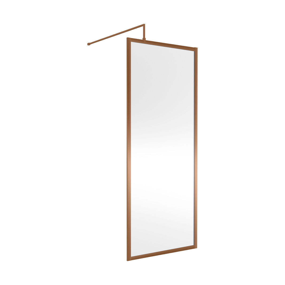 [BEWSFBZ1876] Bilbrook Contemporary 8mm Toughened Safety Glass Outer Framed Wetroom Screen with Support Arm, H: 1850mm, Choice of Size and Finish - Cutout