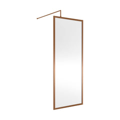 [BEWSFBZ1876] Bilbrook Contemporary 8mm Toughened Safety Glass Outer Framed Wetroom Screen with Support Arm, H: 1850mm, Choice of Size and Finish - Cutout