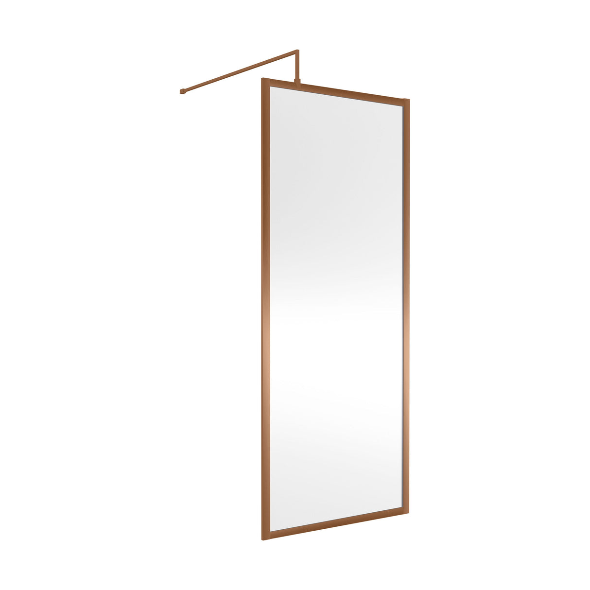 [BEWSFBZ1880] Bilbrook Contemporary 8mm Toughened Safety Glass Outer Framed Wetroom Screen with Support Arm, H: 1850mm, Choice of Size and Finish - Cutout