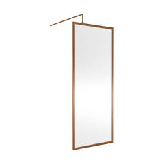 [BEWSFBZ1880] Bilbrook Contemporary 8mm Toughened Safety Glass Outer Framed Wetroom Screen with Support Arm, H: 1850mm, Choice of Size and Finish - Cutout