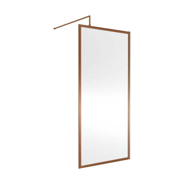 [BEWSFBZ1890] Balterley Framed Wetroom Screen, 900mm, Brushed Bronze - Cutout