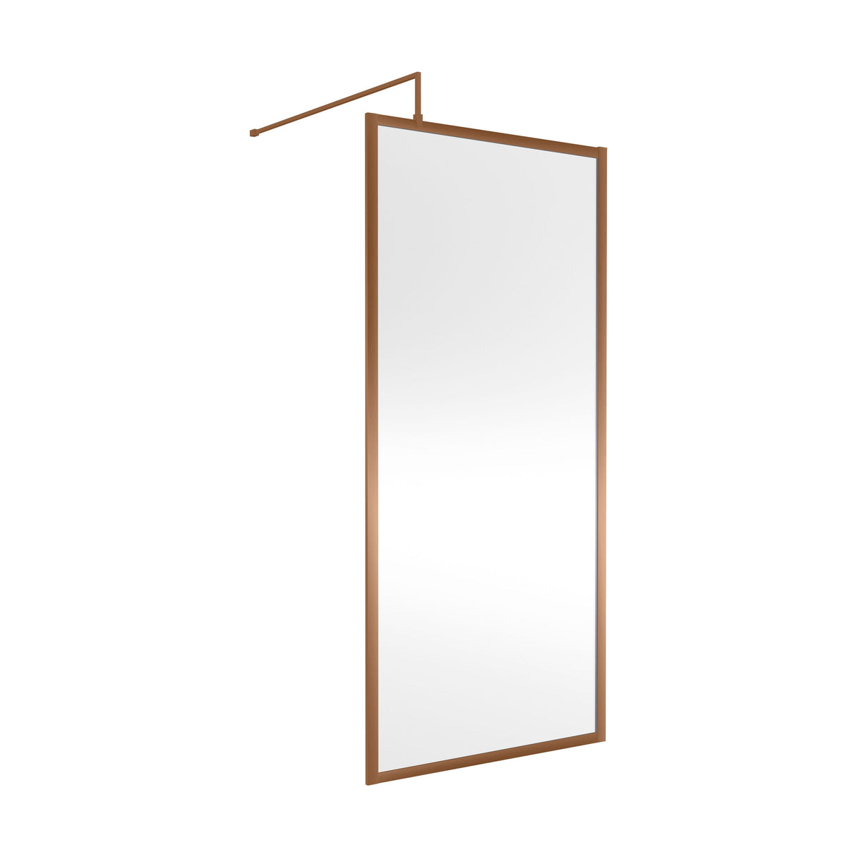 [BEWSFBZ1890] Bilbrook Contemporary 8mm Toughened Safety Glass Outer Framed Wetroom Screen with Support Arm, H: 1850mm, Choice of Size and Finish - Cutout