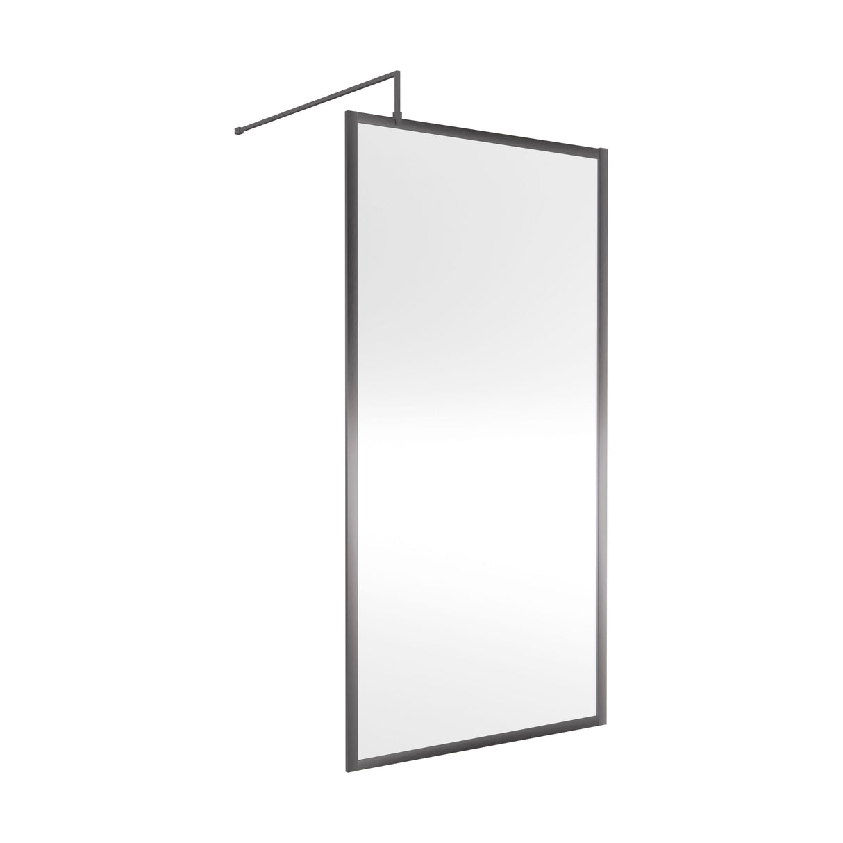 [BEWSFGM1810] Bilbrook Contemporary 8mm Toughened Safety Glass Outer Framed Wetroom Screen with Support Arm, H: 1850mm, Choice of Size and Finish - Cutout