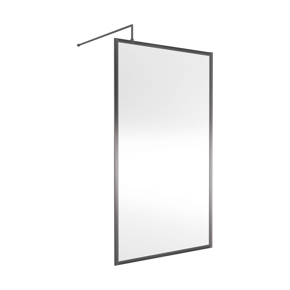 [BEWSFGM1811] Bilbrook Contemporary 8mm Toughened Safety Glass Outer Framed Wetroom Screen with Support Arm, H: 1850mm, Choice of Size and Finish - Cutout