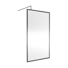 [BEWSFGM1811] Bilbrook Contemporary 8mm Toughened Safety Glass Outer Framed Wetroom Screen with Support Arm, H: 1850mm, Choice of Size and Finish - Cutout