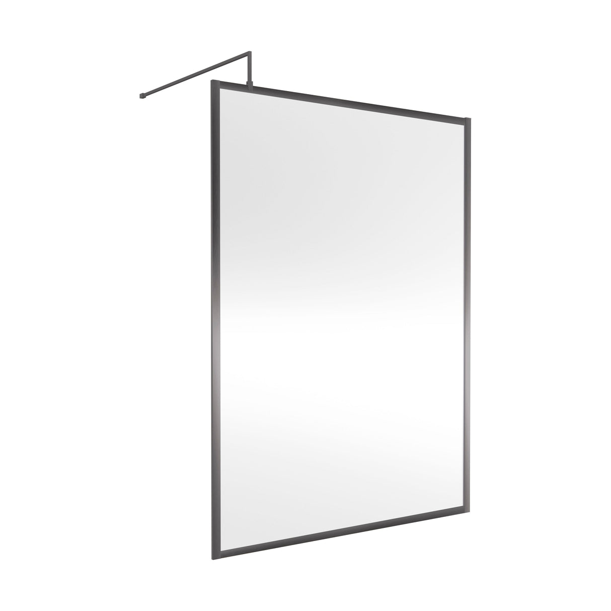 [BEWSFGM1814] Bilbrook Contemporary 8mm Toughened Safety Glass Outer Framed Wetroom Screen with Support Arm, H: 1850mm, Choice of Size and Finish - Cutout