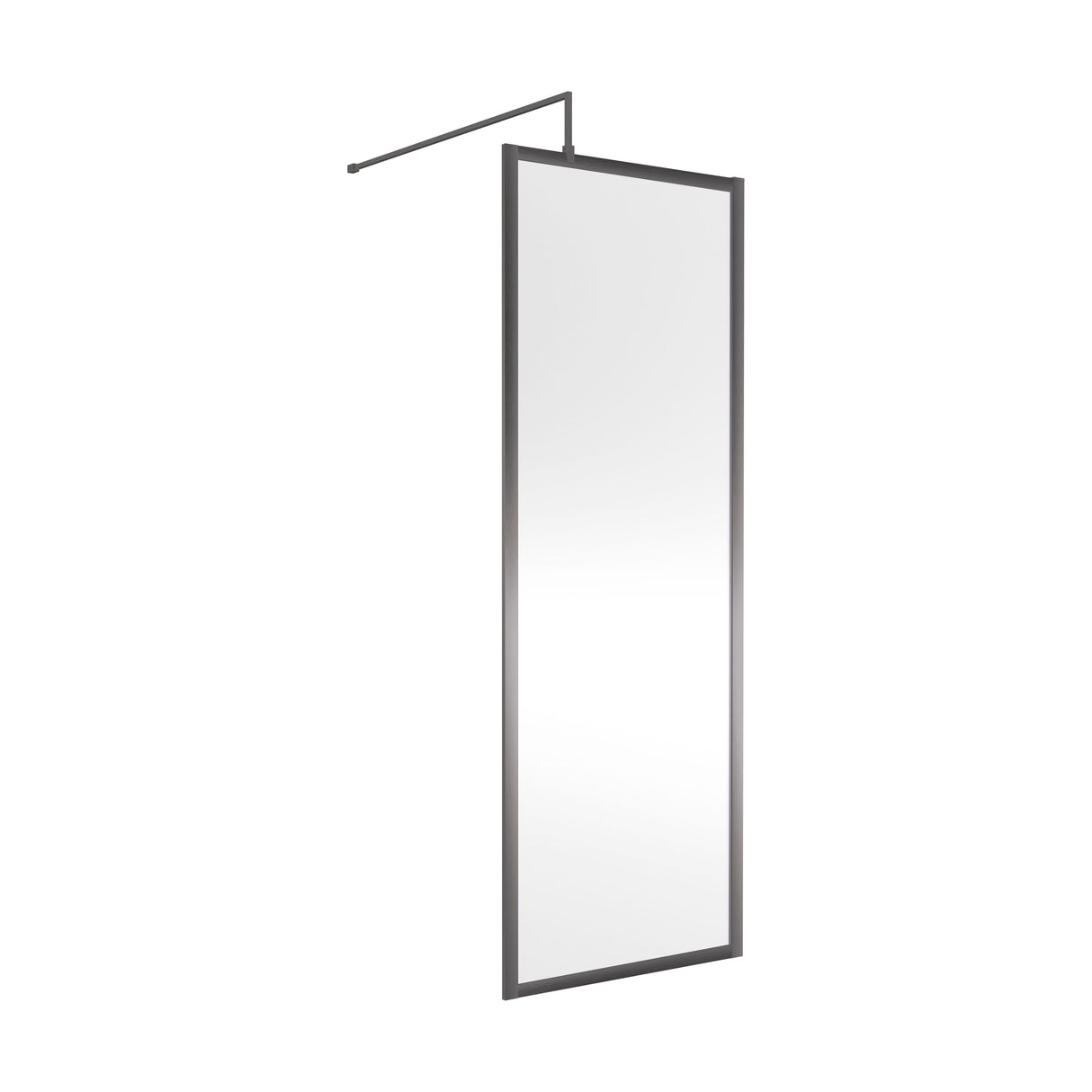 [BEWSFGM1870] Bilbrook Contemporary 8mm Toughened Safety Glass Outer Framed Wetroom Screen with Support Arm, H: 1850mm, Choice of Size and Finish - Cutout
