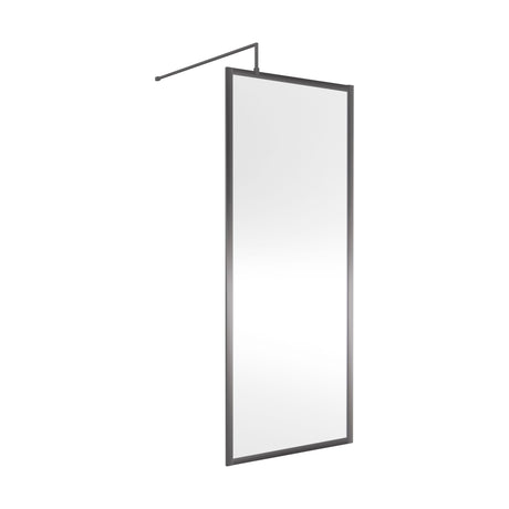 [BEWSFGM1880] Balterley Framed Wetroom Screen, 800mm, Brushed Pewter - Cutout