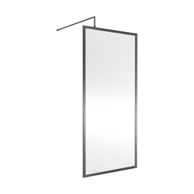 [BEWSFGM1890] Balterley Framed Wetroom Screen, 900mm, Brushed Pewter - Cutout