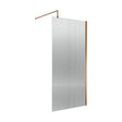 [BEWSFL18510BZ] Balterley Fluted Wetroom Screen with Support Bar, 1000mm, Brushed Bronze - Cutout