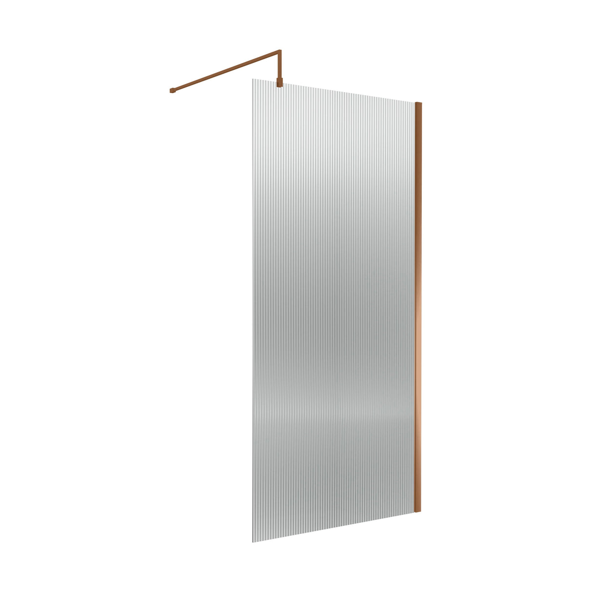 [BEWSFL18510BZ] Shebdon 8mm Toughened Safety Glass Wetroom Screen with Support Bar, H: 1850mm, Choice of Size and Colour - Cutout