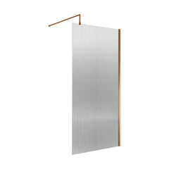 [BEWSFL18510BZ] Shebdon 8mm Toughened Safety Glass Wetroom Screen with Support Bar, H: 1850mm, Choice of Size and Colour - Cutout