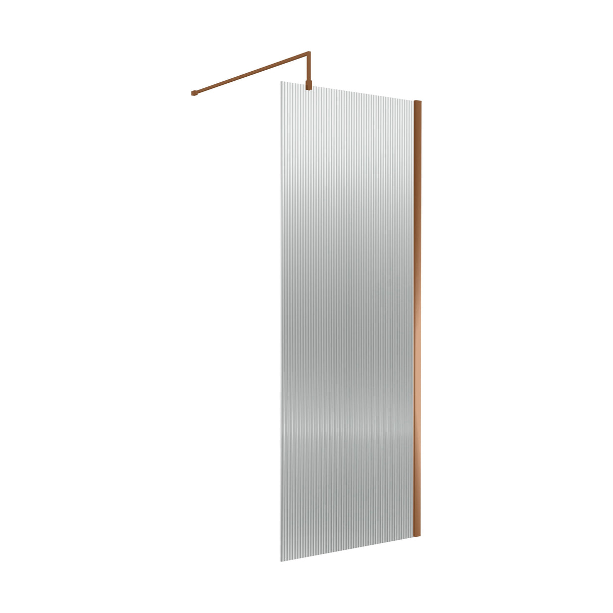 [BEWSFL18580BZ] Shebdon 8mm Toughened Safety Glass Wetroom Screen with Support Bar, H: 1850mm, Choice of Size and Colour - Cutout