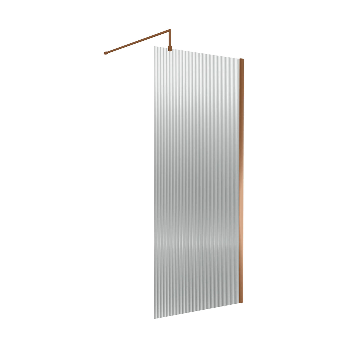 [BEWSFL18590BZ] Shebdon 8mm Toughened Safety Glass Wetroom Screen with Support Bar, H: 1850mm, Choice of Size and Colour - Cutout