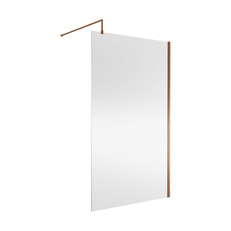 [BEWSSCBZ012] Balterley Wetroom Screen with Support Bar, 1200mm, Brushed Bronze - Cutout