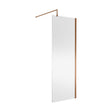 [BEWSSCBZ076] Balterley Wetroom Screen with Support Bar, 760mm, Brushed Bronze - Cutout