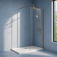 [BEWSSCBZ076] Balterley Wetroom Screen with Support Bar, 760mm, Brushed Bronze - Silo