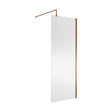 [BEWSSCBZ080] Balterley Wetroom Screen with Support Bar, 800mm, Brushed Bronze - Cutout