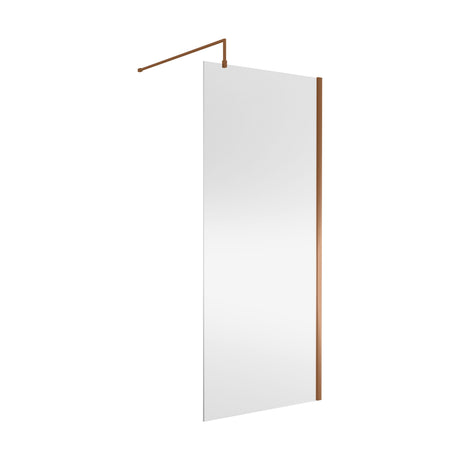 [BEWSSCBZ090] Balterley Wetroom Screen with Support Bar, 900mm, Brushed Bronze - Cutout