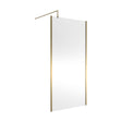 [BEWSSCOBB10] Balterley Wetroom Screen with Support Bar, 1000mm, Brushed Brass - Cutout