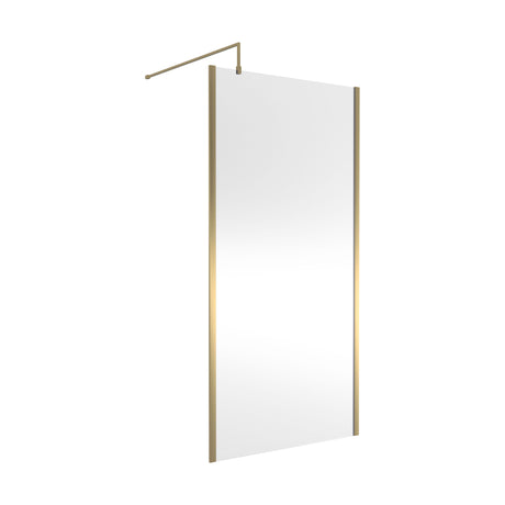 [BEWSSCOBB10] Balterley Wetroom Screen with Support Bar, 1000mm, Brushed Brass - Cutout