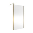 [BEWSSCOBB11] Balterley Wetroom Screen with Support Bar, 1100mm, Brushed Brass - Cutout