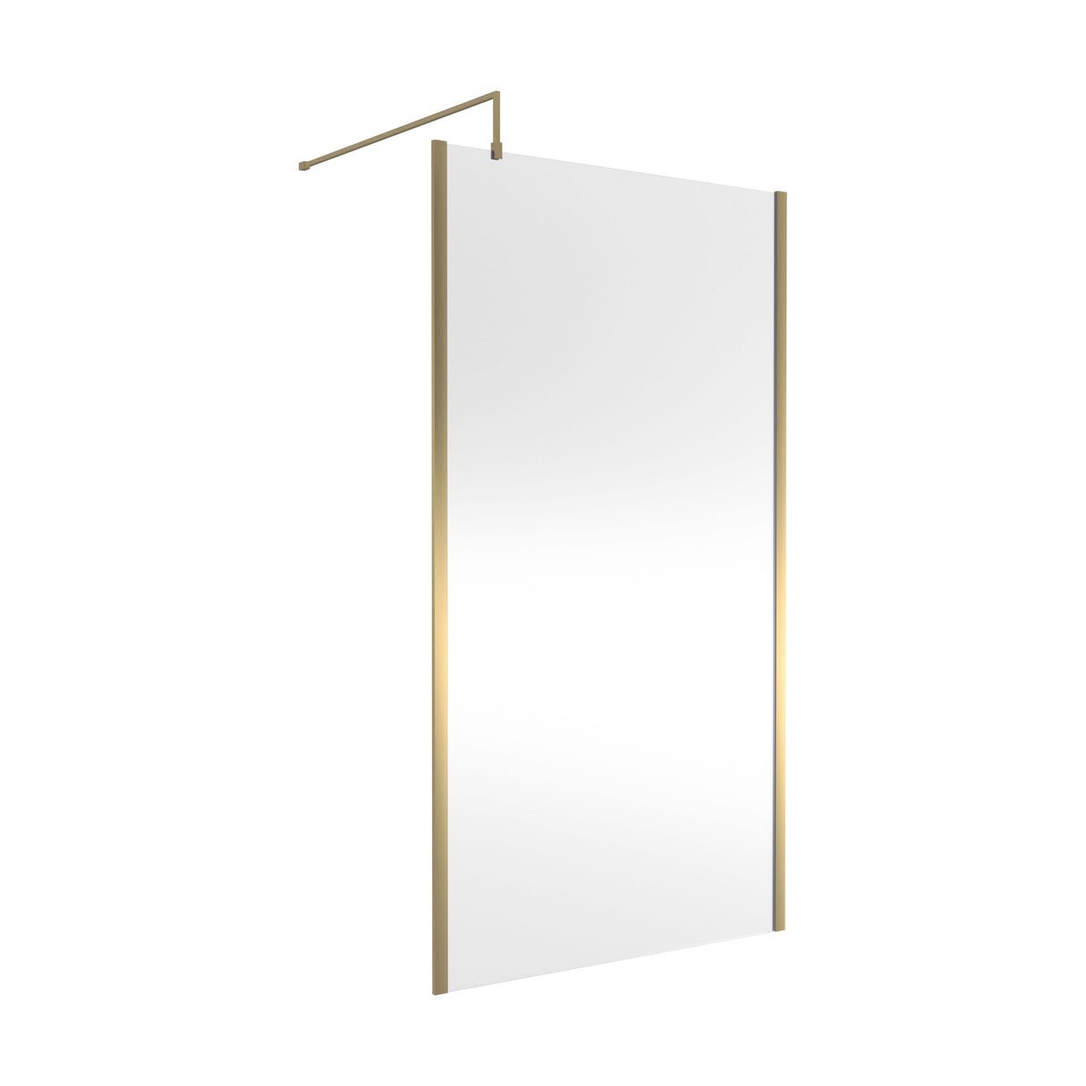 [BEWSSCOBB11] Contemporary 8mm Toughened Safety Glass Wetroom Screen with Outerframe and Support Bar, H: 1850mm, Choice of Size and Colour - Cutout