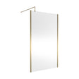 [BEWSSCOBB12] Balterley Wetroom Screen with Support Bar, 1200mm, Brushed Brass - Cutout
