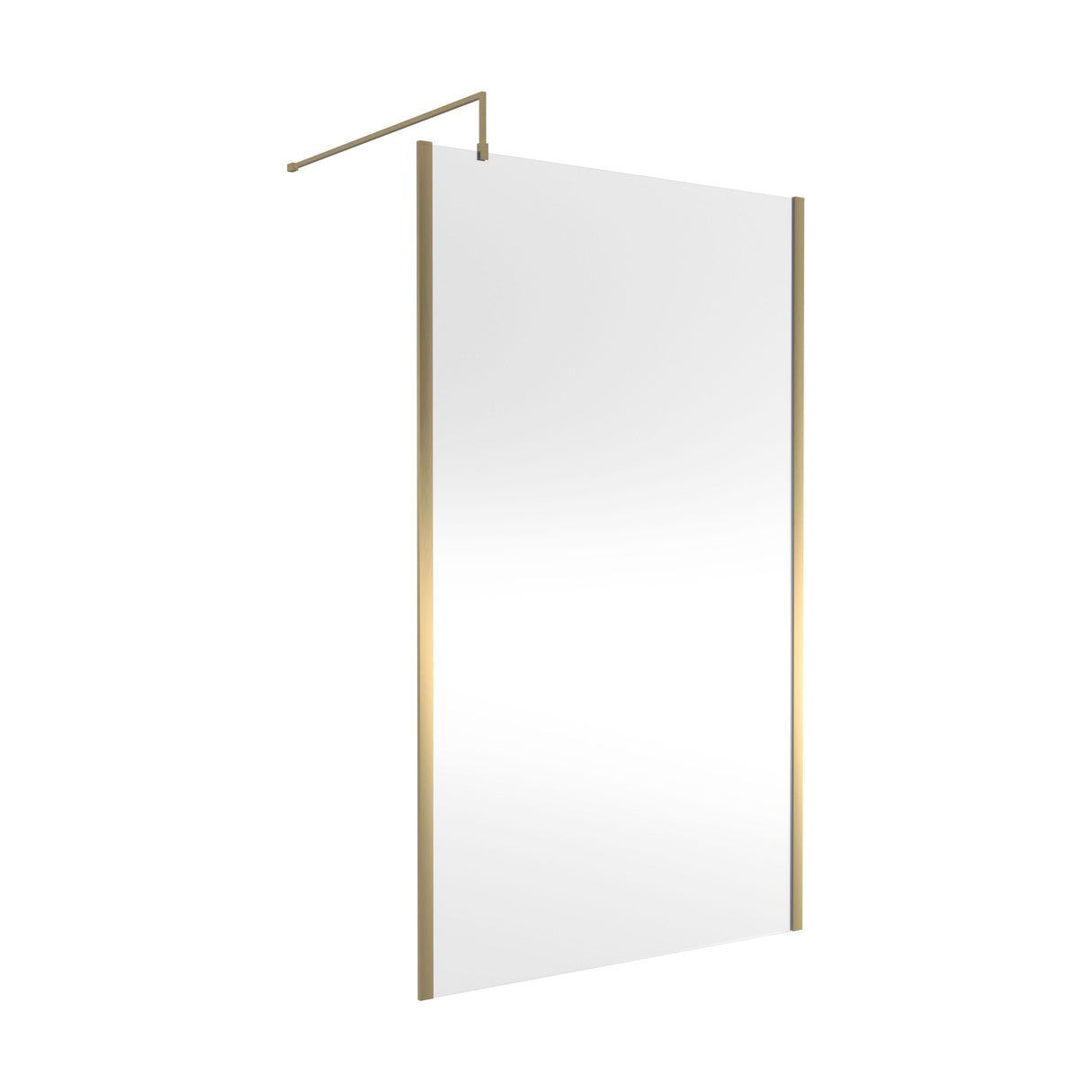 [BEWSSCOBB12] Contemporary 8mm Toughened Safety Glass Wetroom Screen with Outerframe and Support Bar, H: 1850mm, Choice of Size and Colour - Cutout