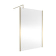[BEWSSCOBB14] Balterley Wetroom Screen with Support Bar, 1400mm, Brushed Brass - Cutout