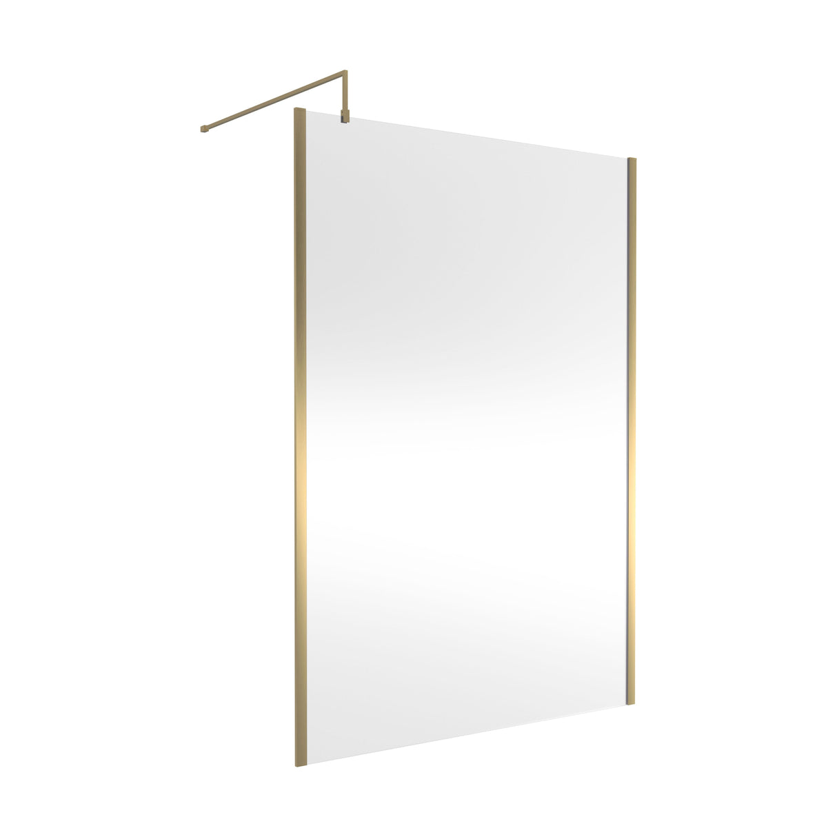 [BEWSSCOBB14] Contemporary 8mm Toughened Safety Glass Wetroom Screen with Outerframe and Support Bar, H: 1850mm, Choice of Size and Colour - Cutout