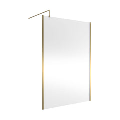 [BEWSSCOBB14] Contemporary 8mm Toughened Safety Glass Wetroom Screen with Outerframe and Support Bar, H: 1850mm, Choice of Size and Colour - Cutout