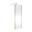 [BEWSSCOBB70] Balterley Wetroom Screen with Support Bar, 700mm, Brushed Brass - Cutout
