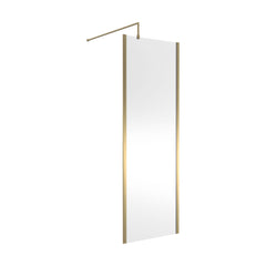 [BEWSSCOBB70] Balterley Wetroom Screen with Support Bar, 700mm, Brushed Brass - Cutout