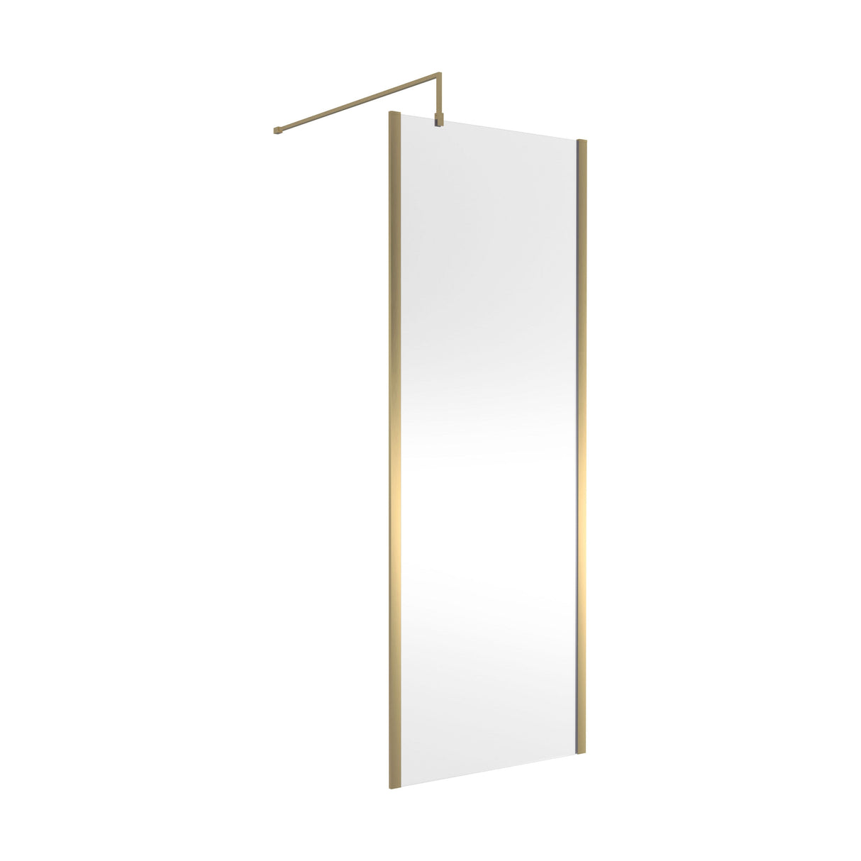[BEWSSCOBB76] Contemporary 8mm Toughened Safety Glass Wetroom Screen with Outerframe and Support Bar, H: 1850mm, Choice of Size and Colour - Cutout