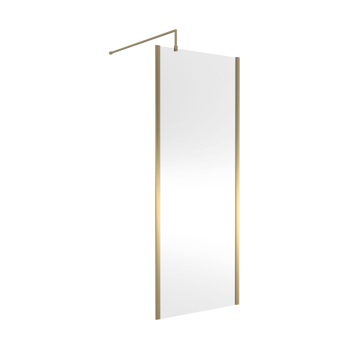 [BEWSSCOBB80] Contemporary 8mm Toughened Safety Glass Wetroom Screen with Outerframe and Support Bar, H: 1850mm, Choice of Size and Colour - Cutout