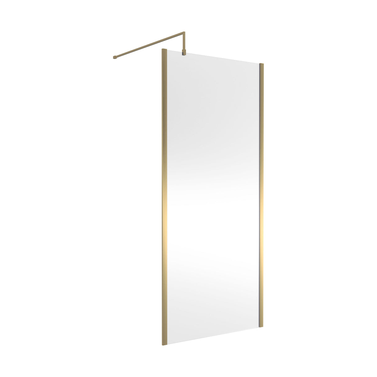 [BEWSSCOBB90] Contemporary 8mm Toughened Safety Glass Wetroom Screen with Outerframe and Support Bar, H: 1850mm, Choice of Size and Colour - Cutout