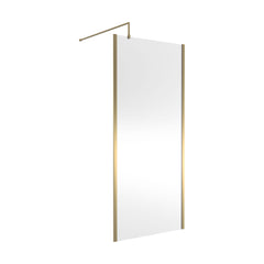 [BEWSSCOBB90] Contemporary 8mm Toughened Safety Glass Wetroom Screen with Outerframe and Support Bar, H: 1850mm, Choice of Size and Colour - Cutout