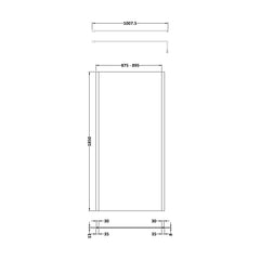 [BEWSSCOBB90] Balterley Wetroom Screen with Support Bar, 900mm, Brushed Brass - Technical Drawing