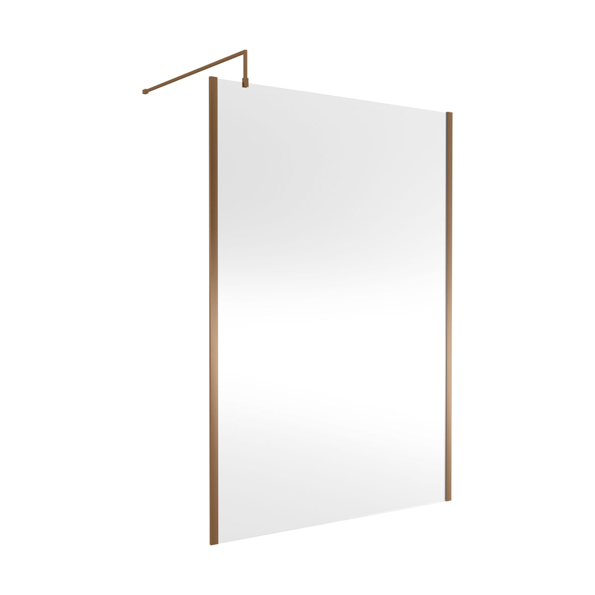 [BEWSSCOBZ14] Contemporary 8mm Toughened Safety Glass Wetroom Screen with Outerframe and Support Bar, H: 1850mm, Choice of Size and Colour - Cutout