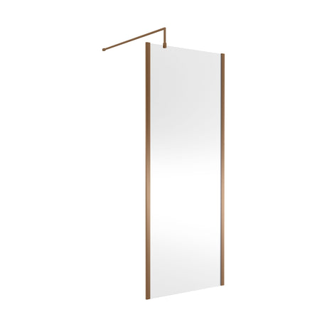 [BEWSSCOBZ80] Balterley Framed Wetroom Screen, 800mm, Brushed Bronze - Cutout