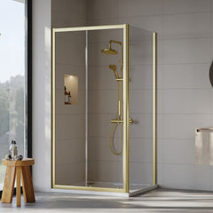 [BEZET011] Almington Sliding Shower Door, Side Panel and Shower Tray - Choice of Size and Finish - Lifestyle 1