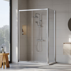 [BEZET013] Almington Sliding Shower Door, Side Panel and Shower Tray - Choice of Size and Finish - Lifestyle 1