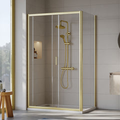 [BEZET020] Almington Sliding Shower Door, Side Panel and Shower Tray - Choice of Size and Finish - Lifestyle 2