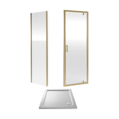 [BEZET044] Almington Pivot Shower Door, Side Panel and Shower Tray - Choice of Size and Finish - Cutout