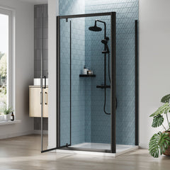 [BEZET045] Almington Pivot Shower Door, Side Panel and Shower Tray - Choice of Size and Finish - Lifestyle 2